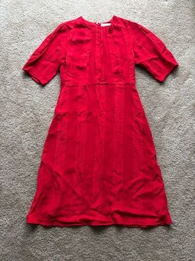 Everlane Red Short-Sleeve Midi Dress